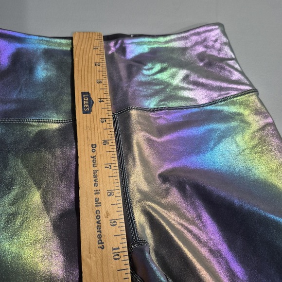 Zyia Active Leggings Womens 6-8 Blue Mermaid Luxe High Rise Iridescent 7/8 Shine - Picture 7 of 9